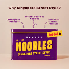 Sakaza Noodles Pack of 2 - Singapore Style & Malaysian Curry