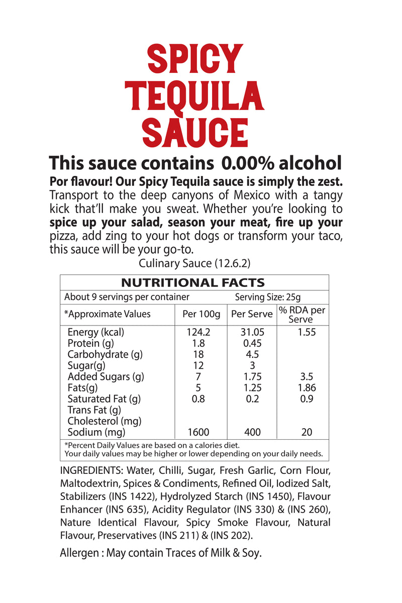 Spicy Tequila Sauce