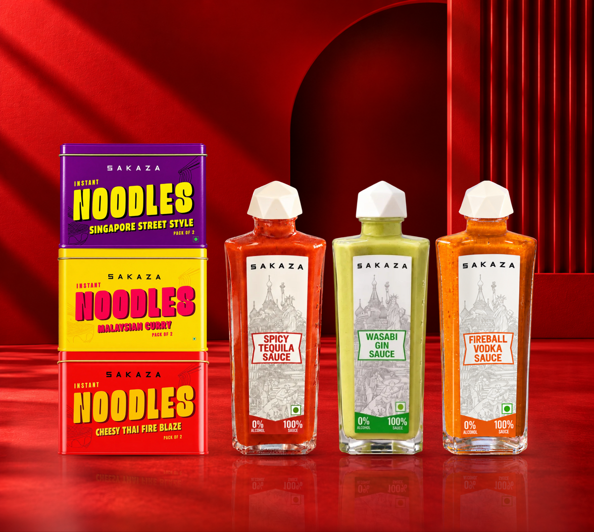 Sakaza noodles and sauces on display