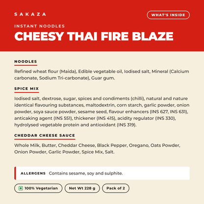 Sakaza Cheesy Thai Fire Blaze Noodles (Pack of 2)