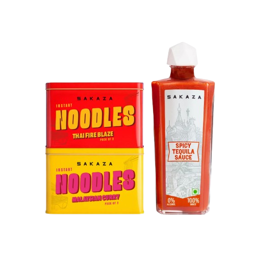 Sakaza 2 Noodles Thai Fire, Malaysian Curry & 1 Spicy Tequila Sauce