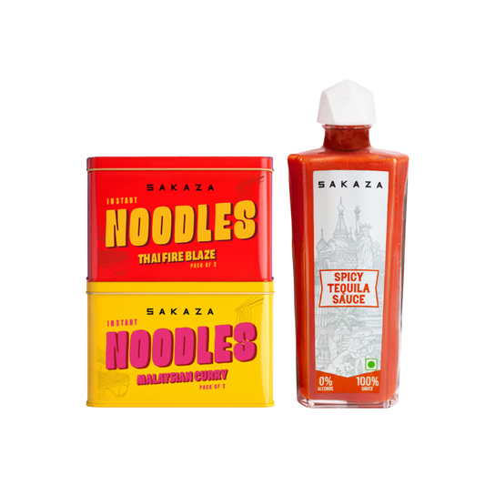 Sakaza 2 Noodles Thai Fire, Malaysian Curry & 1 Spicy Tequila Sauce