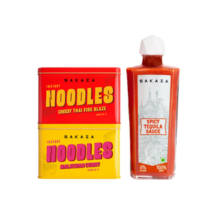 Sakaza 2 Noodles Cheesy Thai Fire Blaze, Malaysian Curry & 1 Spicy Tequila Sauce