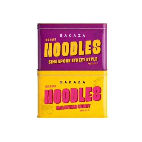 Sakaza Noodles Pack of 2 - Singapore Style & Malaysian Curry