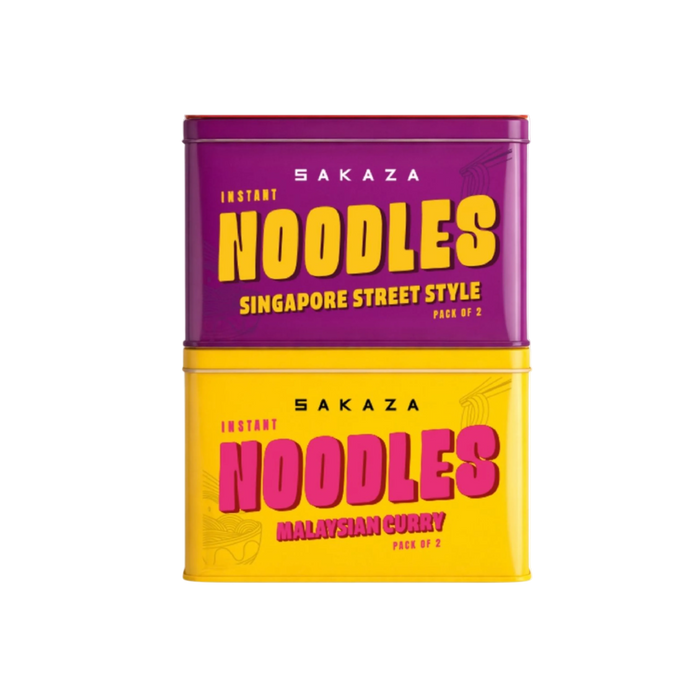 Sakaza Noodles Pack of 2 - Singapore Style & Malaysian Curry
