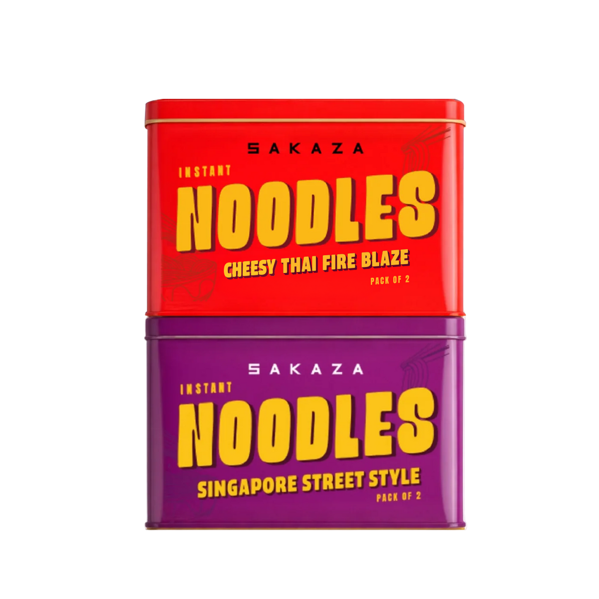 Sakaza Noodles Cheesy Thai Fire Blaze & Singapore Street Pack of 2