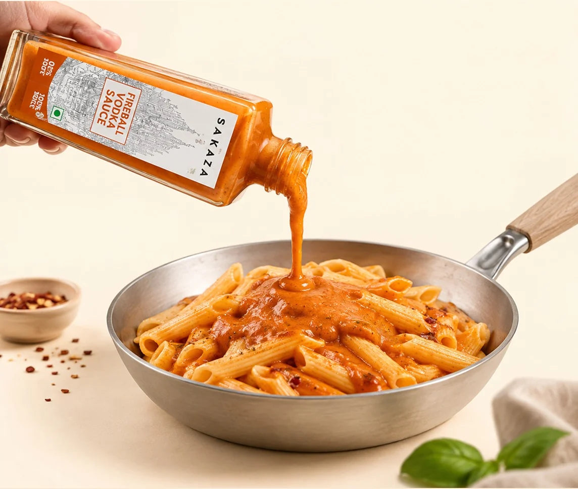 Fireball Vodka sauce poured over pasta