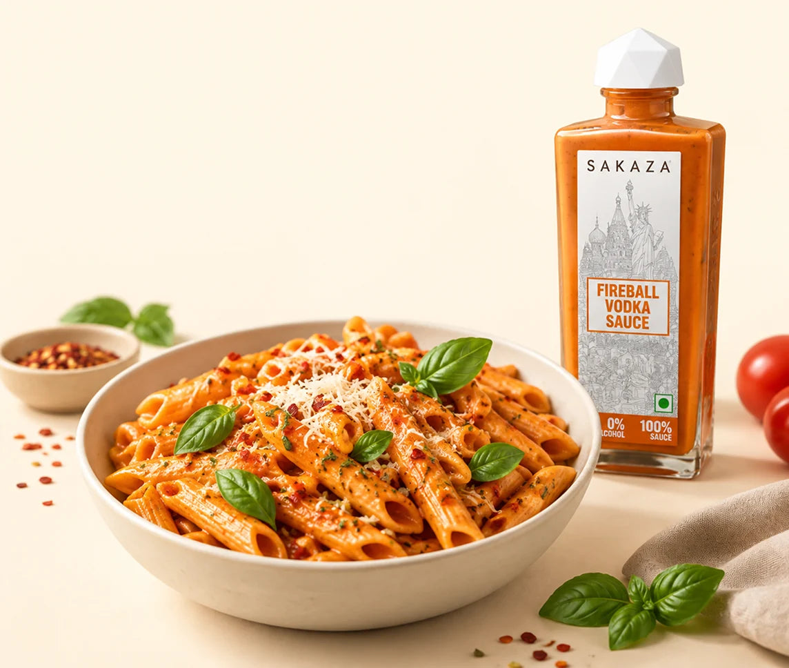 Finished bowl of pasta with Fireball Vodka sauce
